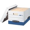 Bankers Box Storage File, Letter/Legal, 12"x15"x10", 12/CT, White/Blue PK FEL07243